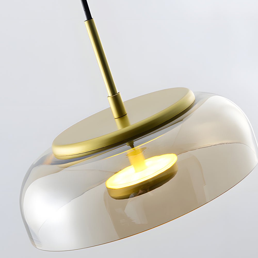 Classic Glass Pendant Light, Cognac or Gray