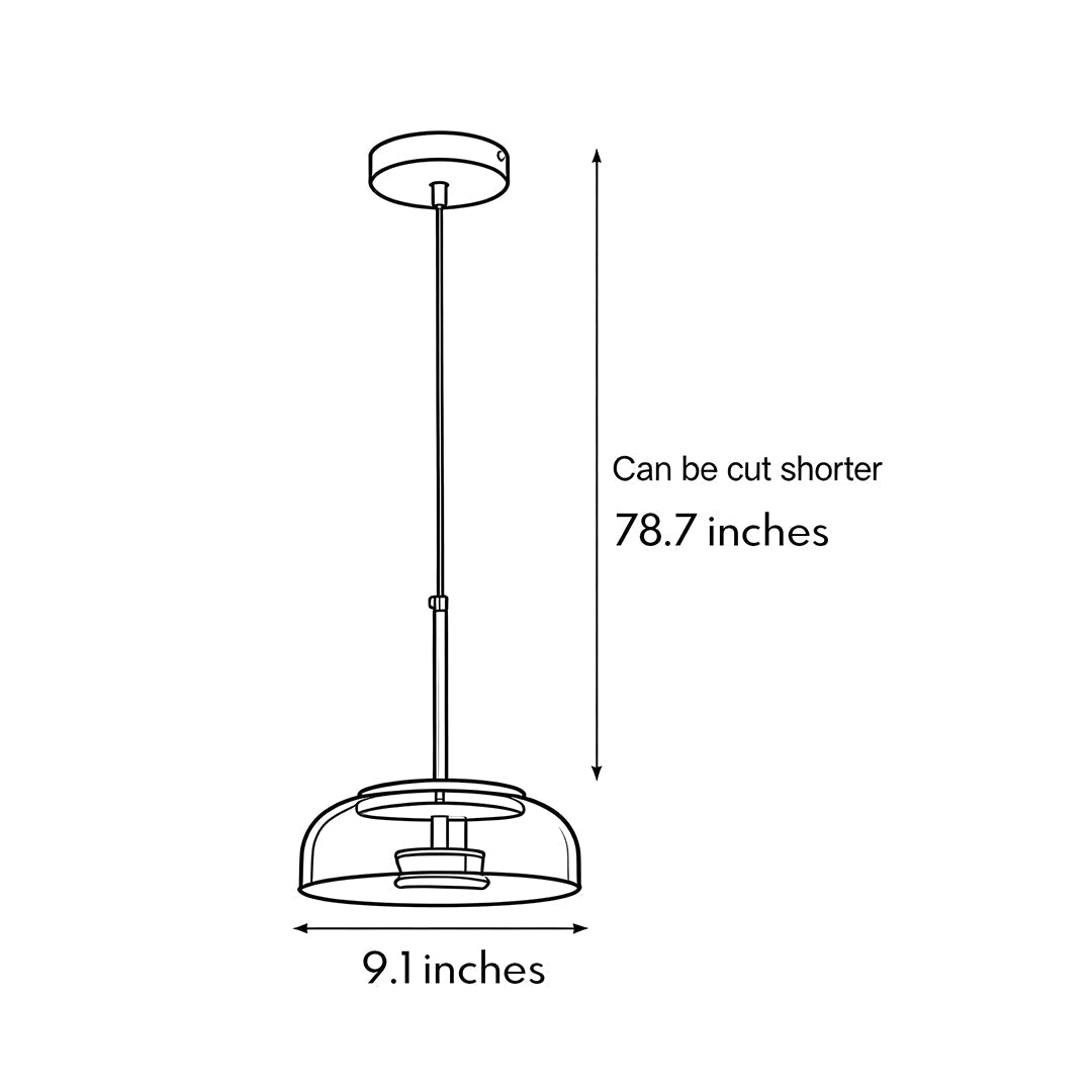 Classic Glass Pendant Light, Cognac or Gray