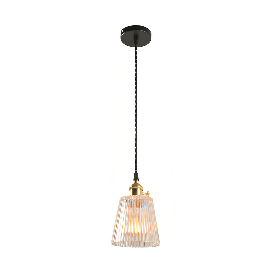 Clear Glass Pendant Light, Brass Minimalist