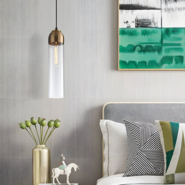 Long Tube Glass Bottle Pendant Light