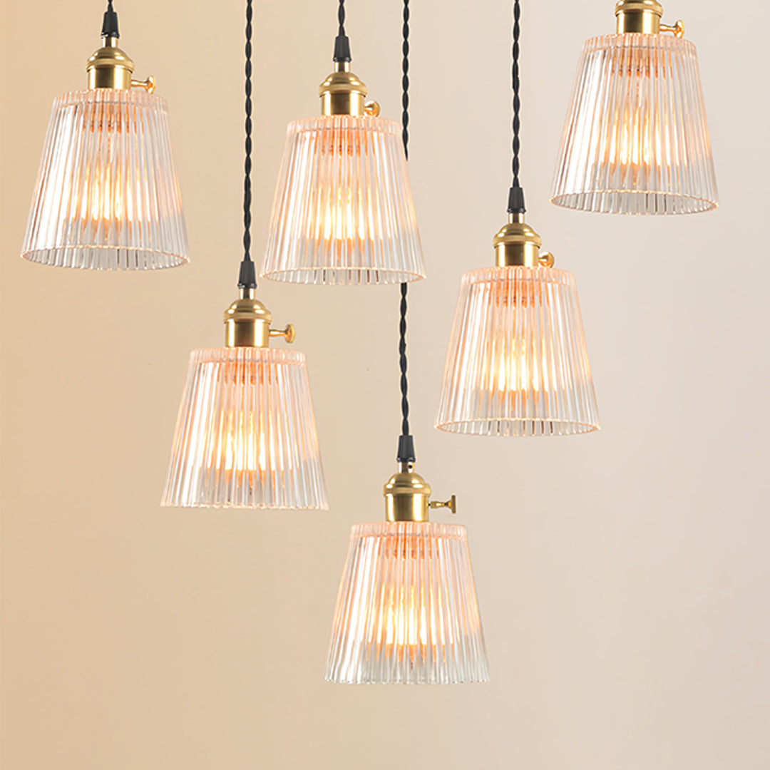 Clear Glass Pendant Light, Brass Minimalist
