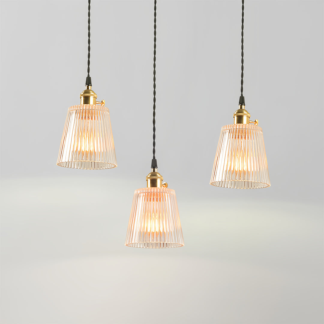 Clear Glass Pendant Light, Brass Minimalist