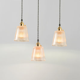 Clear Glass Pendant Light, Brass Minimalist