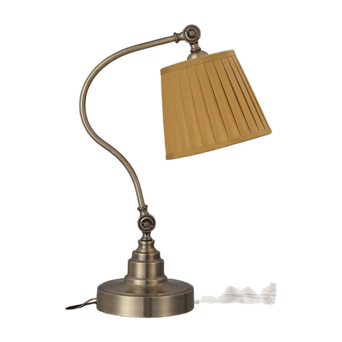 Industrial Empire-Style Metal Desk Lamp with Curved Arm and Adjustable Lighting