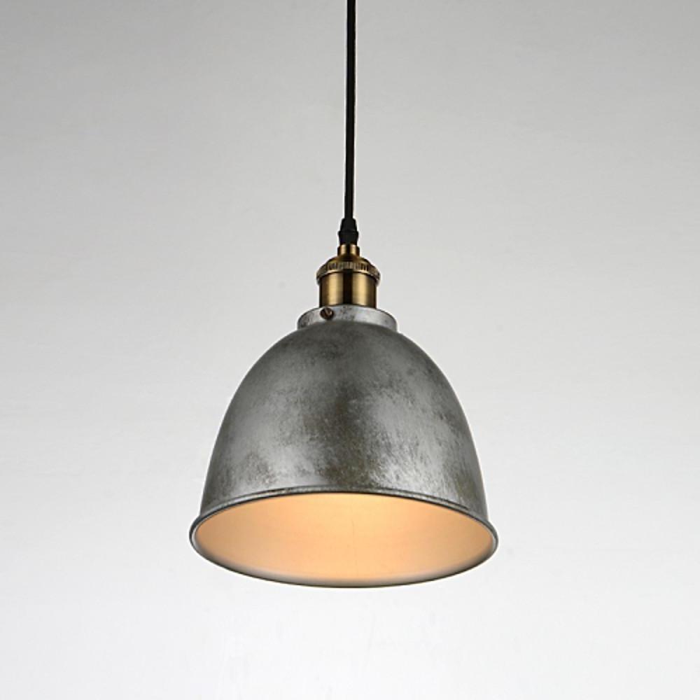 8 in. Rustic Dome Pendant Light, White Metal