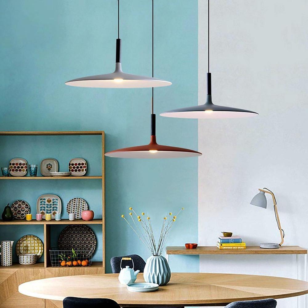 Flat Circular Pendant Light in 5 Colors