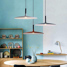 Flat Circular Pendant Light in 5 Colors
