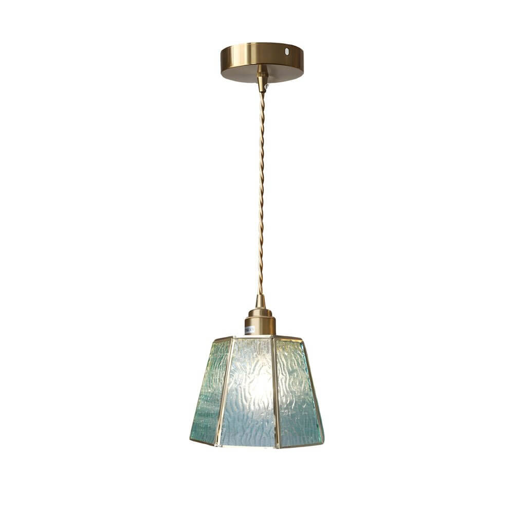 Polygonal Brass & Glass LED Pendant Light