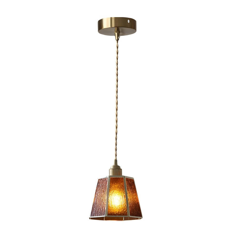 Polygonal Brass & Glass LED Pendant Light