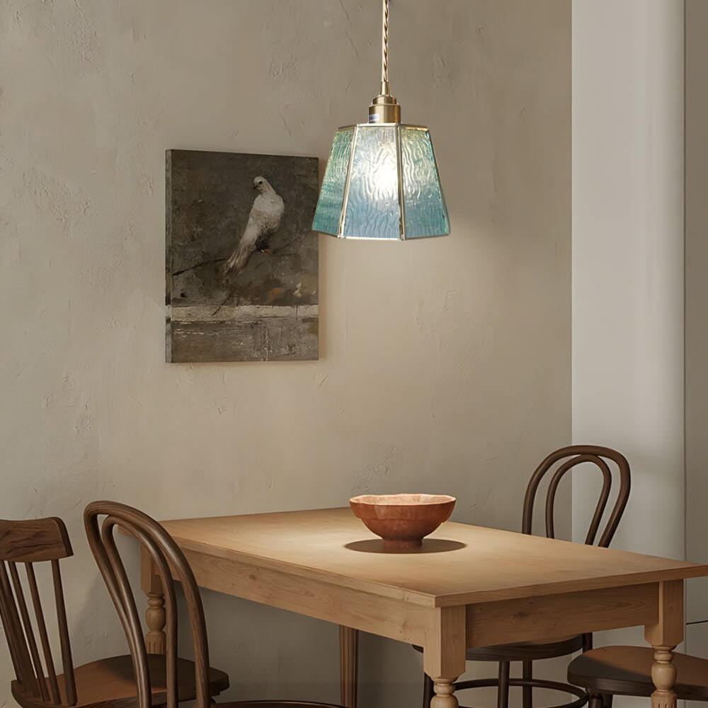 Polygonal Brass & Glass LED Pendant Light
