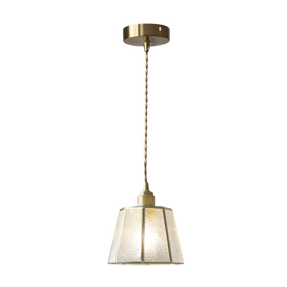 Polygonal Brass & Glass LED Pendant Light