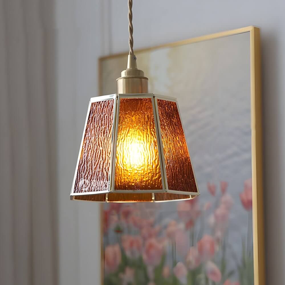 Polygonal Brass & Glass LED Pendant Light
