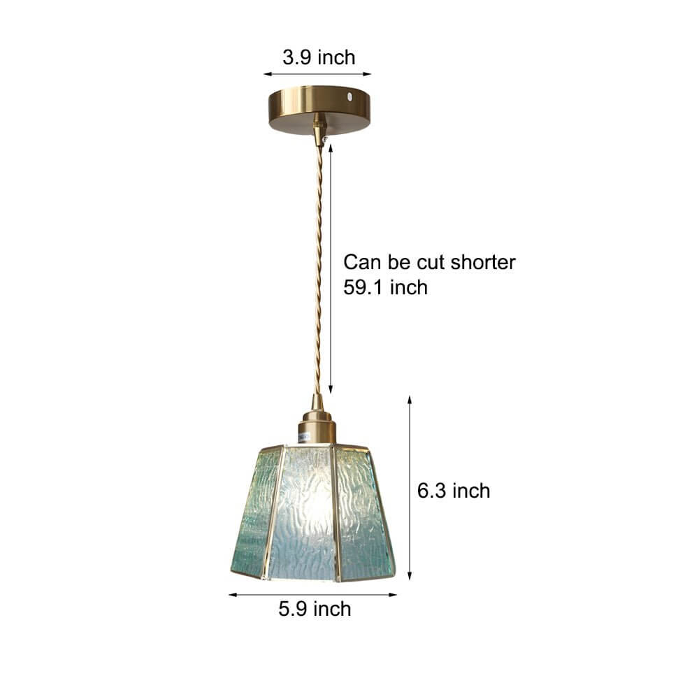 Polygonal Brass & Glass LED Pendant Light