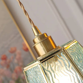 Polygonal Brass & Glass LED Pendant Light