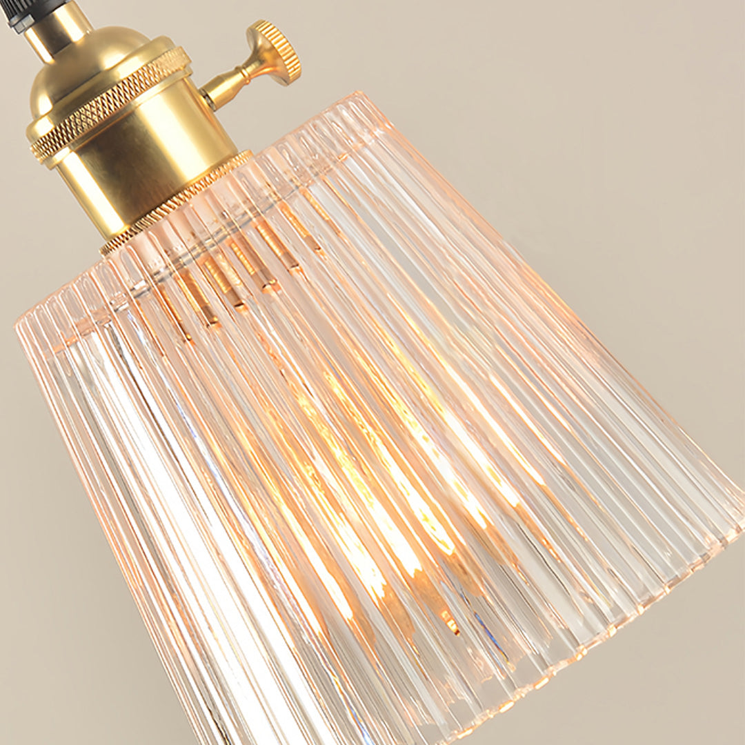 Clear Glass Pendant Light, Brass Minimalist