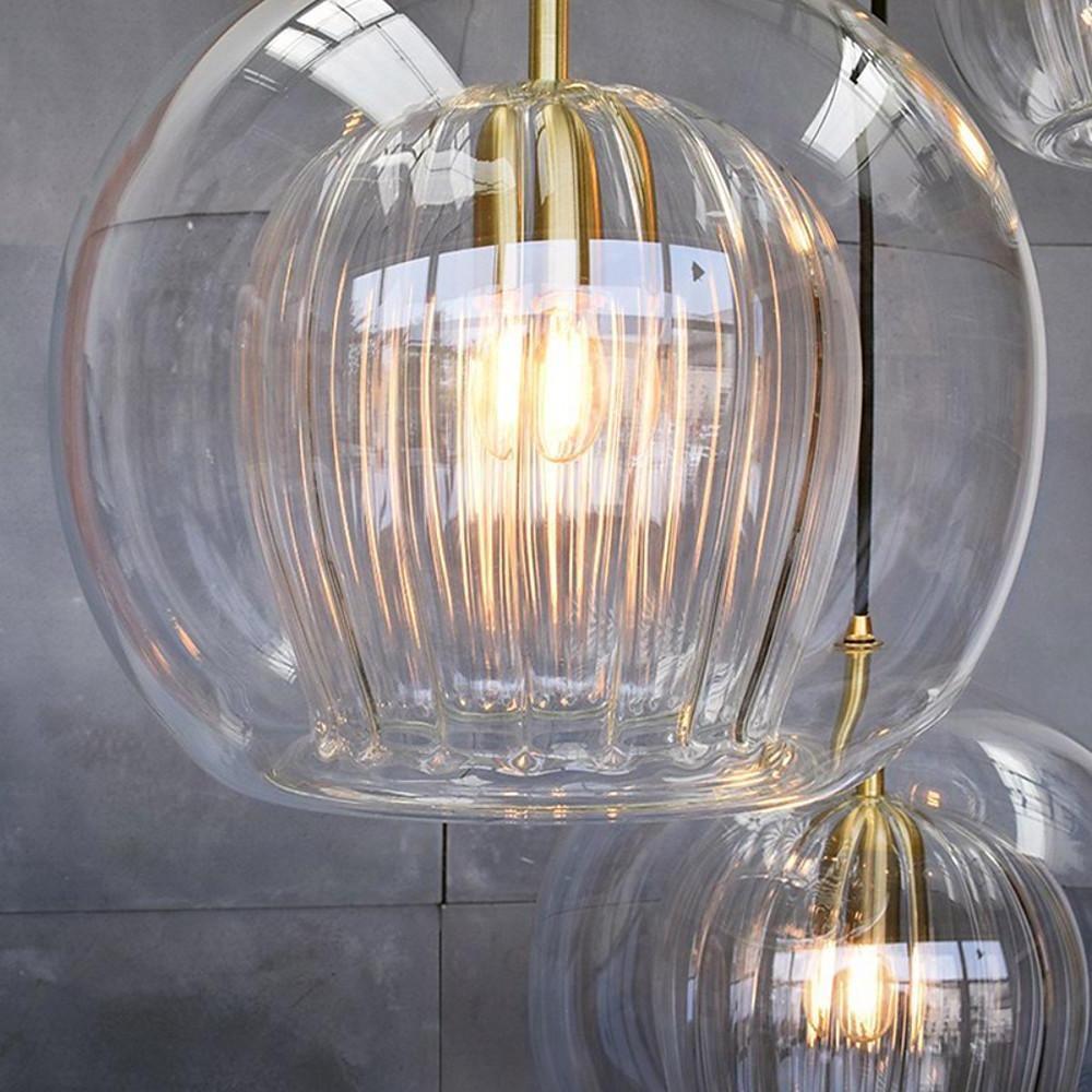 Copper & Glass Globe Pendant Light