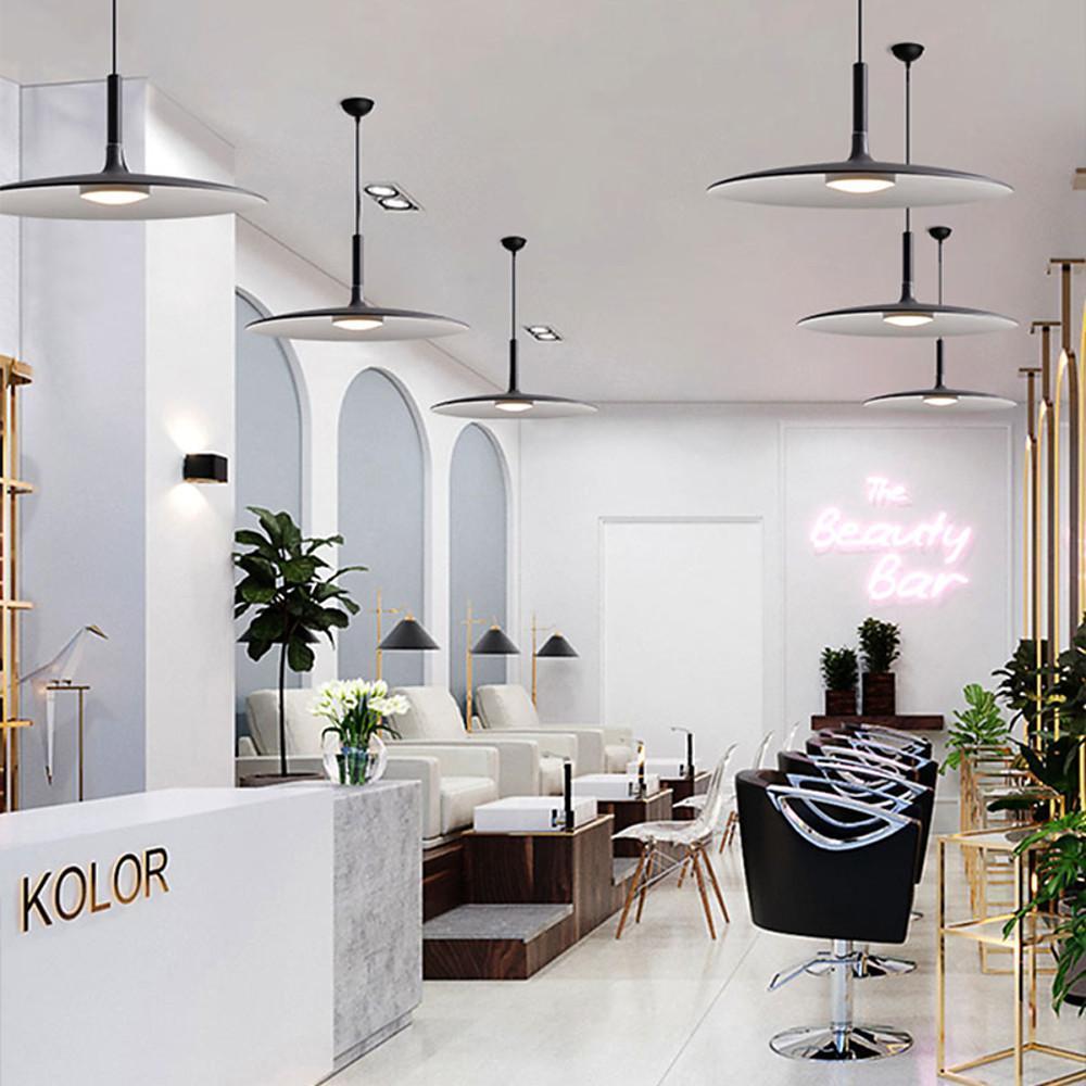 Flat Circular Pendant Light in 5 Colors