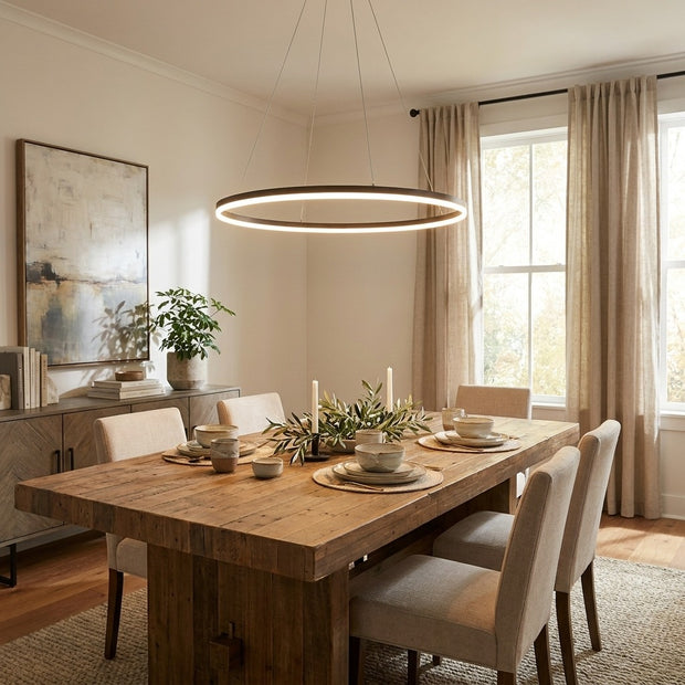 16'' Simple Circle Single Pendant Light Acrylic Pendant Lighting — lifestyle 2