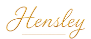 Hensley gold script logo, name only, transparent background