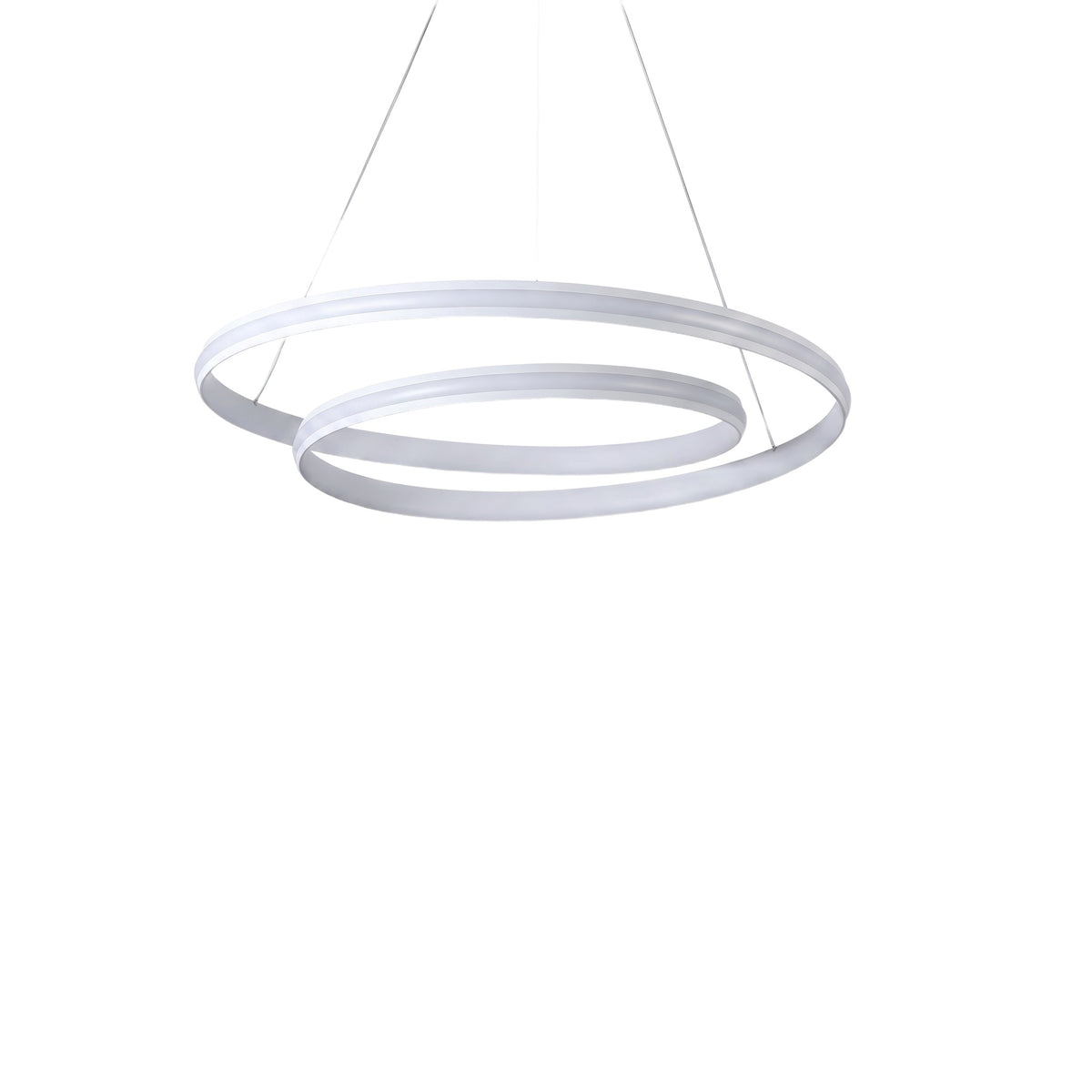 18'' Spiral-shaped LED Dimmable White Modern Adjustable Pendant Lights - white background