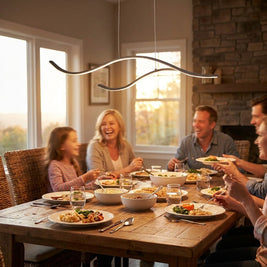 Curved LED Pendant Light Wavy LED Metal Ceiling Light