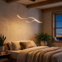 Curved LED Pendant Light Wavy LED Metal Ceiling Light