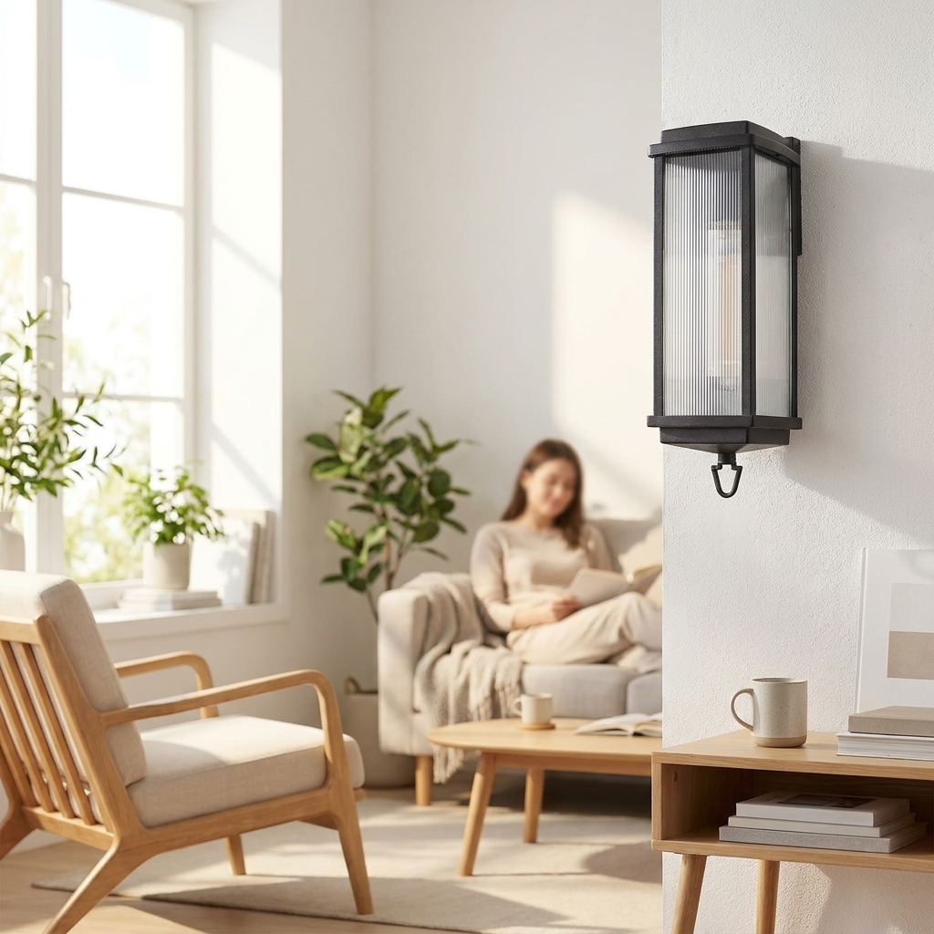 1 Head 19.7-inch Outdoor Wall Lantern Sconce