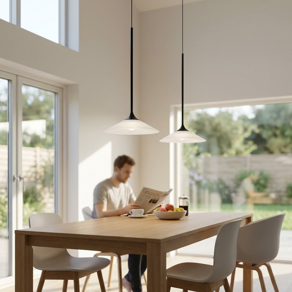 1-Light 5W LED Mini Cone Pendant Light with Acrylic Shade