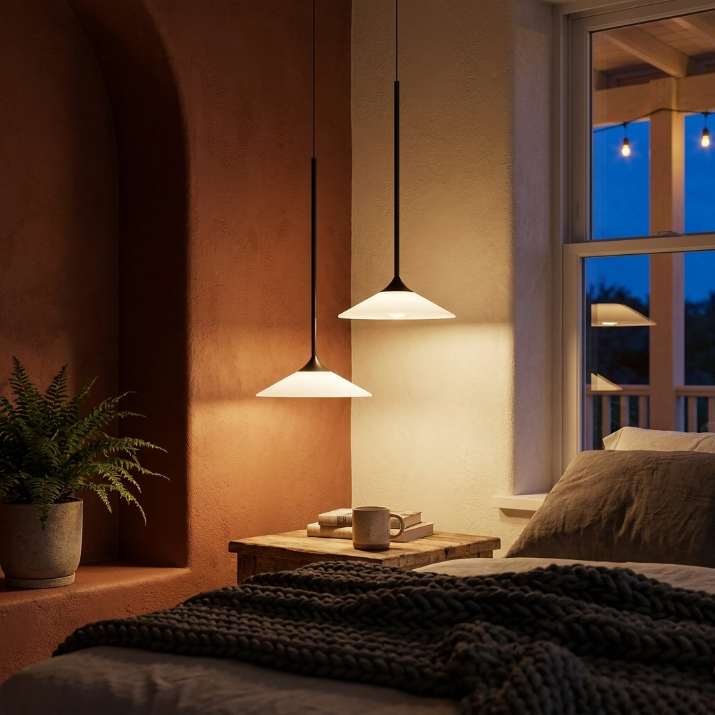 1-Light 5W LED Mini Cone Pendant Light with Acrylic Shade