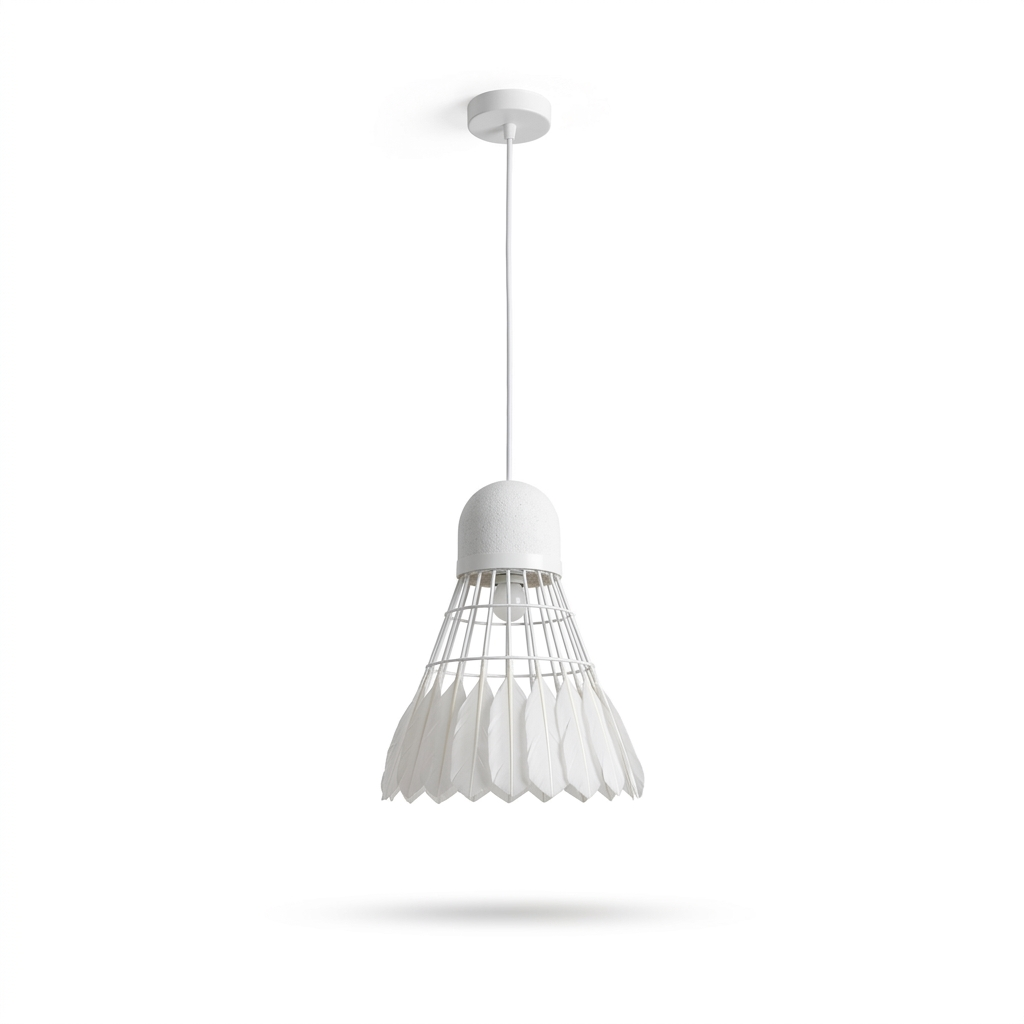 1 Bulb Industrial Pendant Lamp Metal Mini Geometrical Kitche - white bg