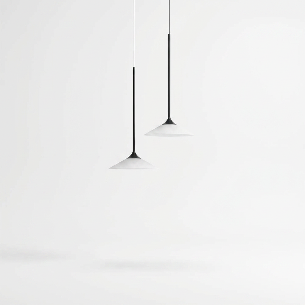 1-Light 5W LED Mini Cone Pendant Light with Acrylic Shade - white bg