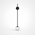 1-Light Glass Bubble Globe Slim Wall Light - white bg