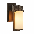 1-Light Glass Outdoor Wall Lantern Sconce - white bg