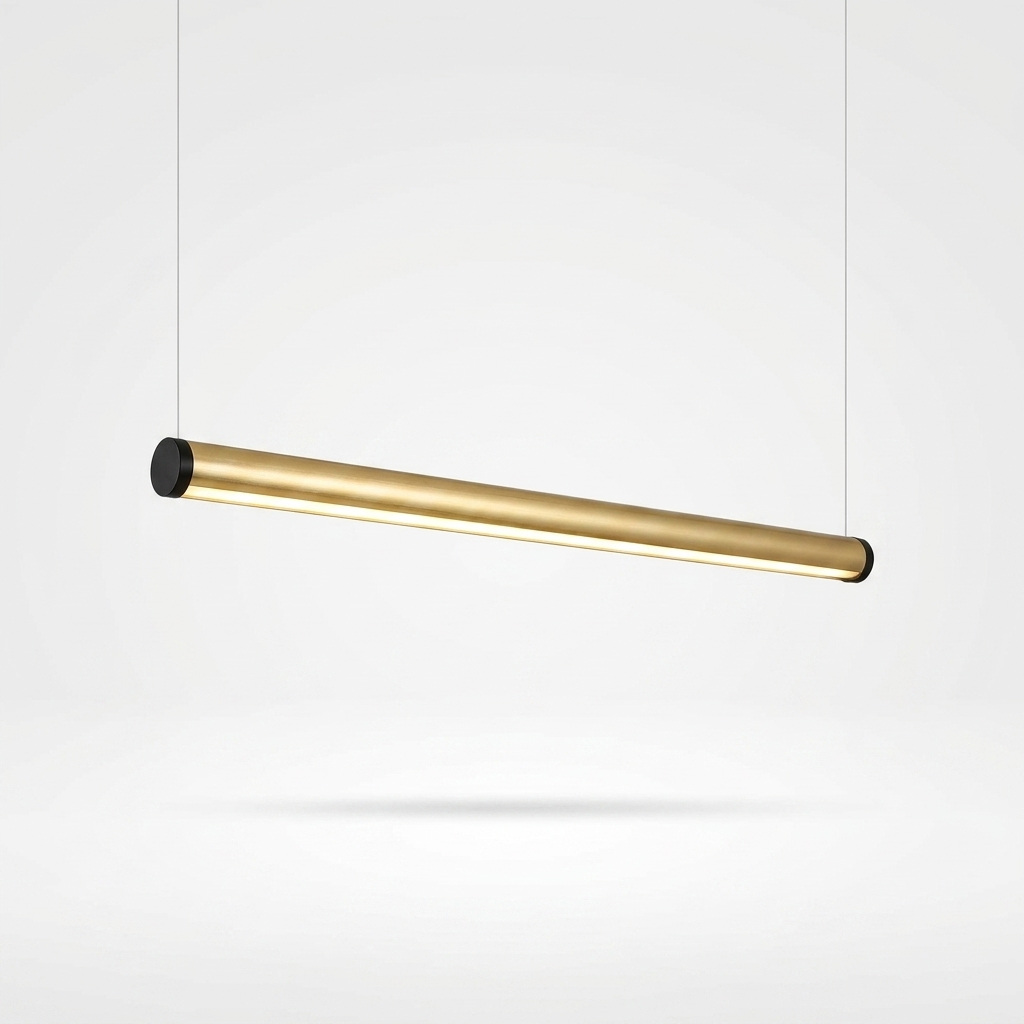 1-Light Glass Linear LED Island Pendant Light - white bg