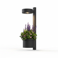 1-Light Solar Wall Mounted Plant Stand Outdoor Wall Light wi - white bg