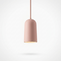 1-Light Resin Pink Figura Arc Pendant Lamp - white bg