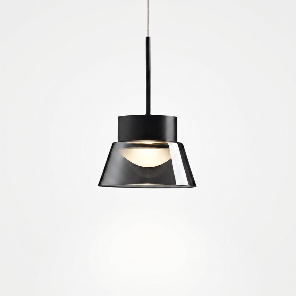 1/2-Light Smoked Gray Glass Pendant Light LED Island Glass C - white bg