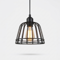 1/3 Lights Black Small Iron Cage LED Industrial Style Retro  - white bg