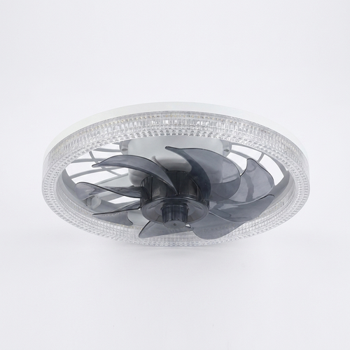 12.2 in. Low Profile 7 Blades LED Flush Mount Ceiling Fan — white background