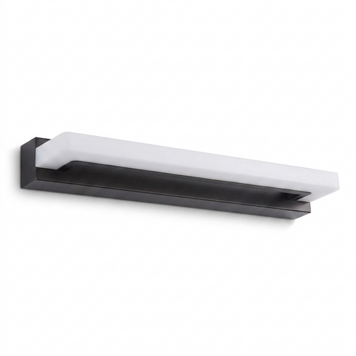 15.74'' Linear LED Vanity Light Black Bathroom Fixture with Mesh Light Filter — white background