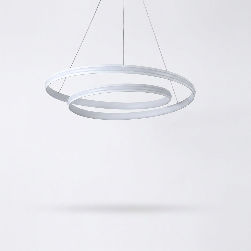 18'' Spiral-shaped LED Dimmable White Modern Adjustable Pendant Lights — white background