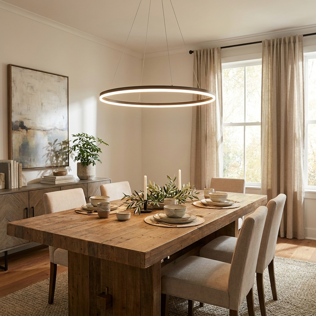 16'' Simple Circle Single Pendant Light Acrylic Pendant Lighting — lifestyle 2