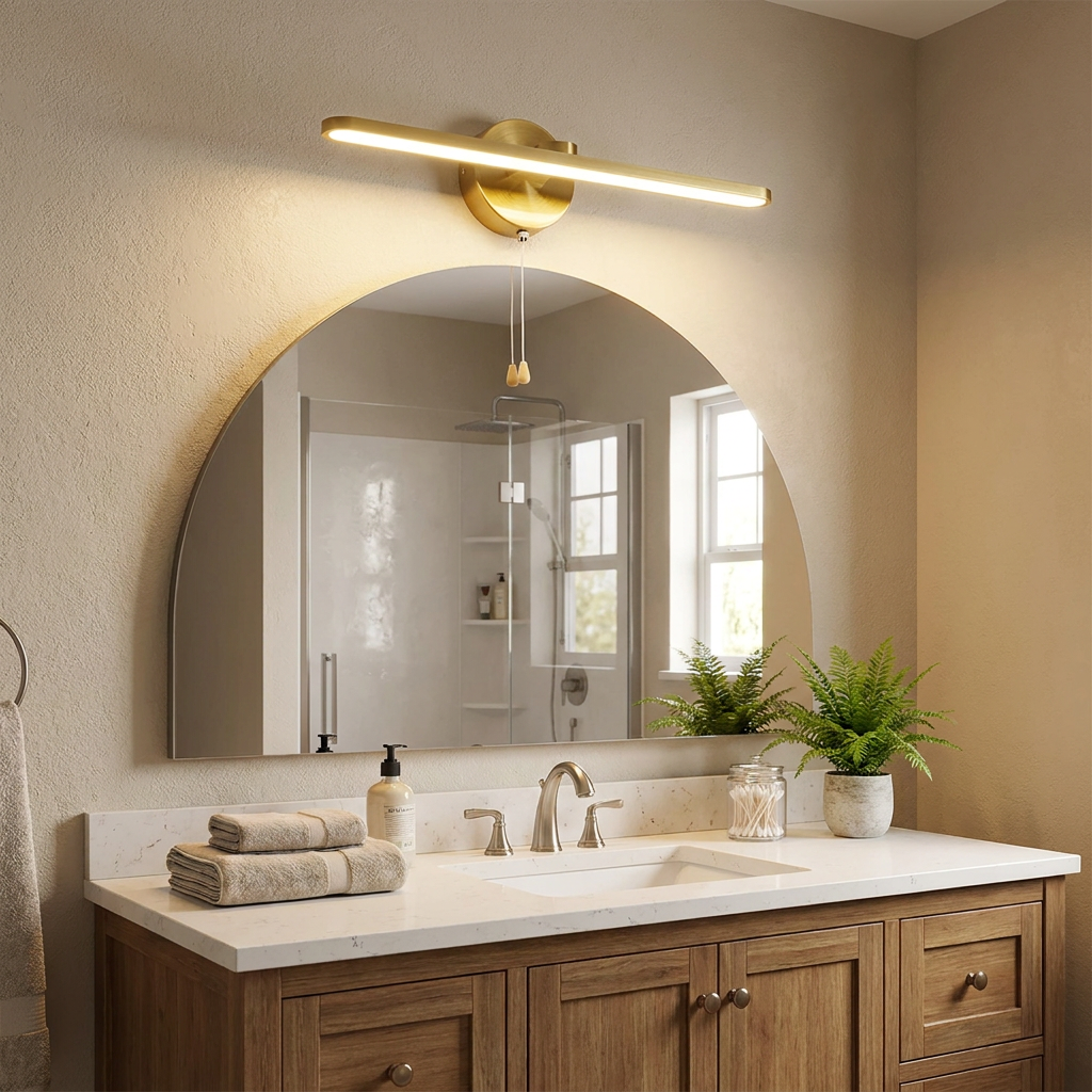 15.74'' Modern LED Linear Vanity Lights with Pull Rope Switch - Bathroom Lighting in Black/Bronze — lifestyle 3