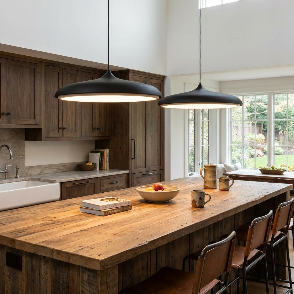16'' Flat Circular Adjustable Metal LED Modern Pendant Lights Island Lights — lifestyle 4