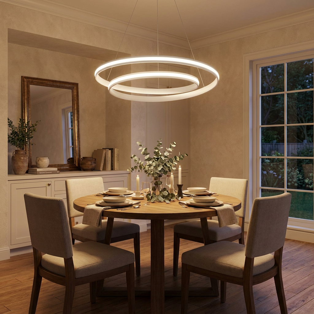 18'' Spiral-shaped LED Dimmable White Modern Adjustable Pendant Lights — lifestyle 2