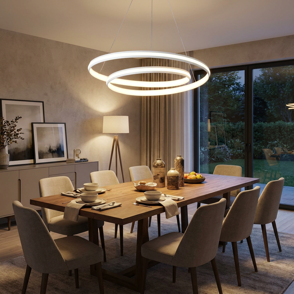 18'' Spiral-shaped LED Dimmable White Modern Adjustable Pendant Lights — lifestyle 4