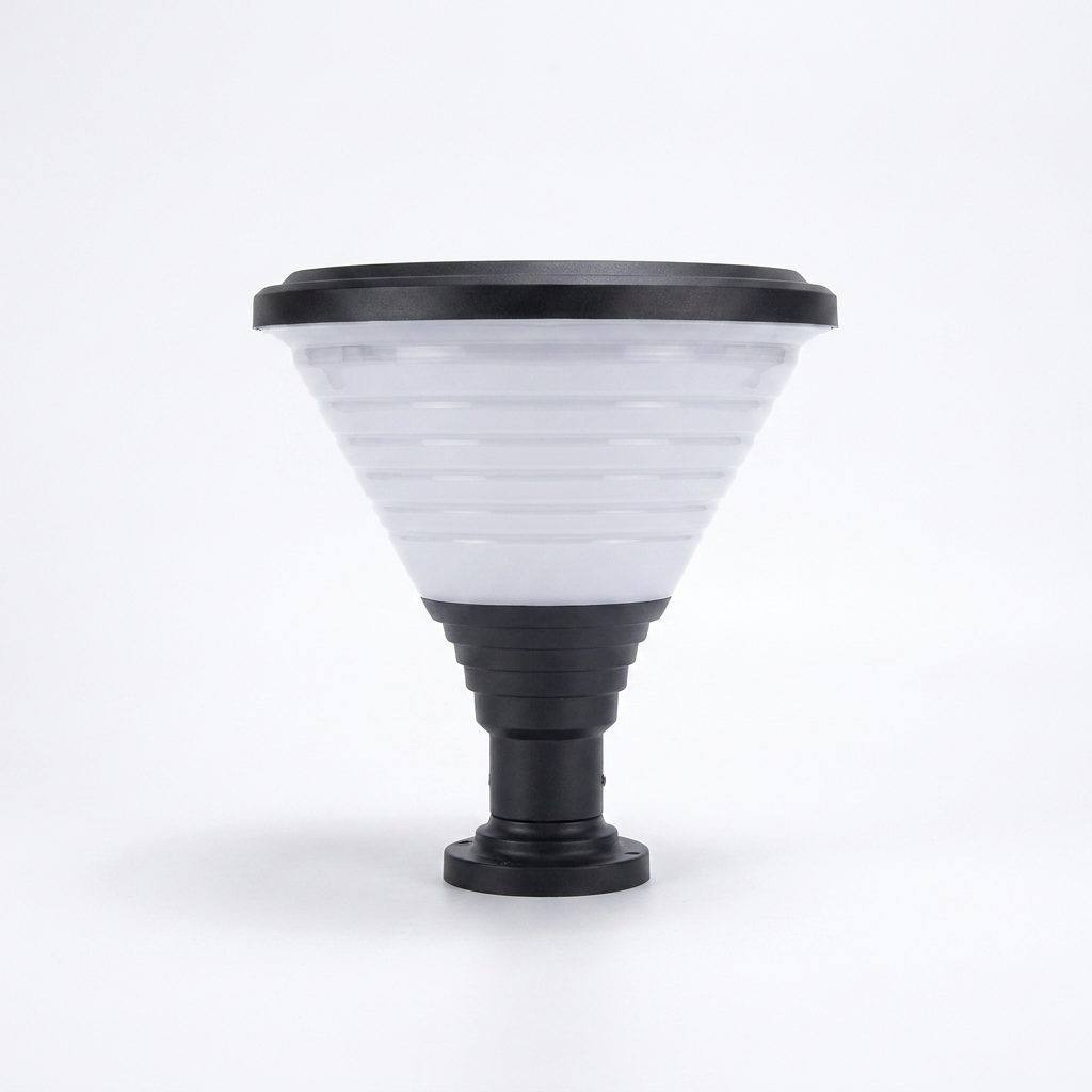 18.9-Inch H 1-Light Black Round Pier Mount Post Light — white background