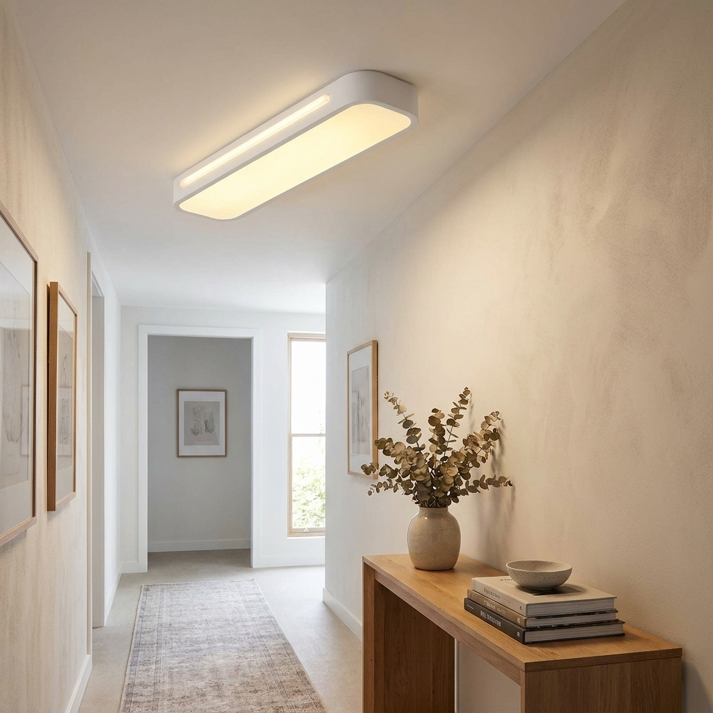 19 in. W 1-Light Long Oval LED Flush Mount Minimalist Rectangular Ceiling Light — lifestyle 4