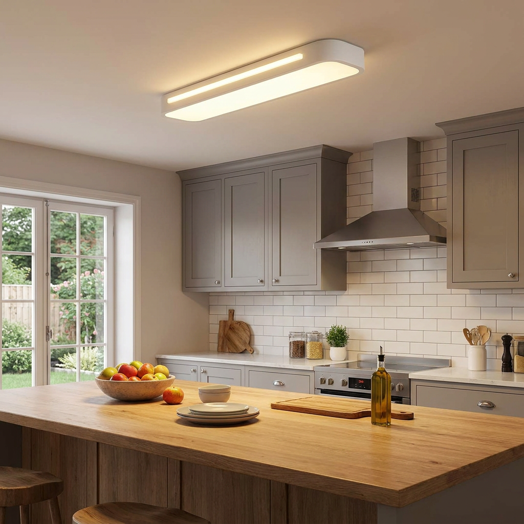19 in. W 1-Light Long Oval LED Flush Mount Minimalist Rectangular Ceiling Light — lifestyle 3