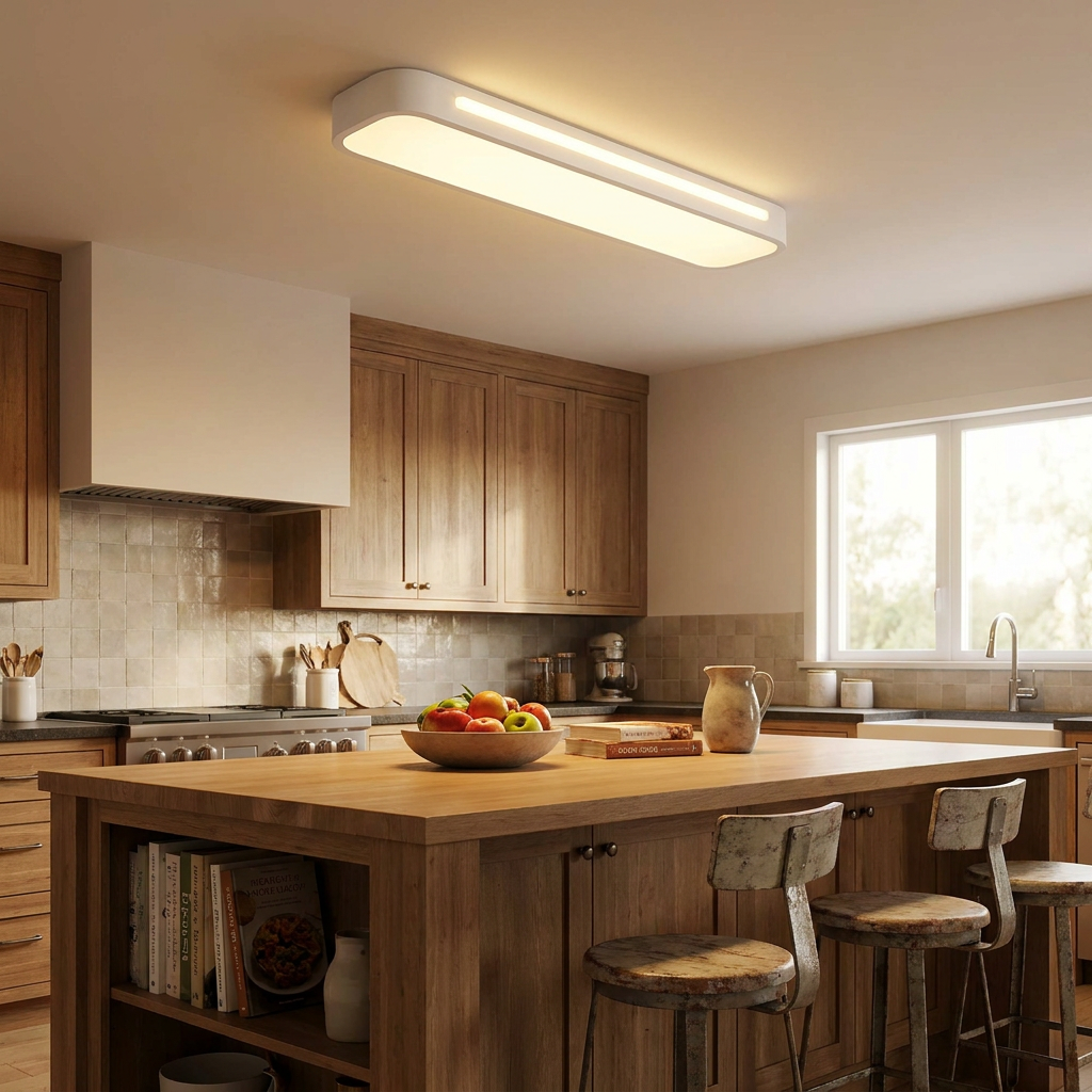 19 in. W 1-Light Long Oval LED Flush Mount Minimalist Rectangular Ceiling Light — lifestyle 2